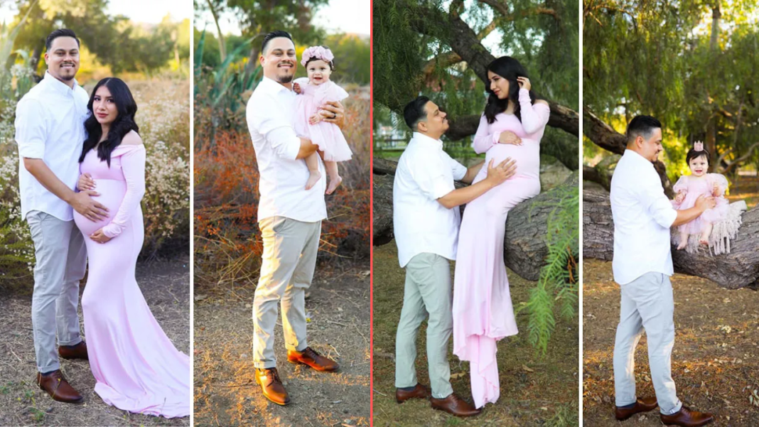 A father and daughter recreate their late mother's maternity photo shoot.