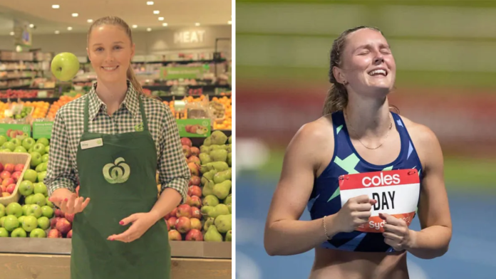 Athlete funds herself for the Olympics by working at a store.